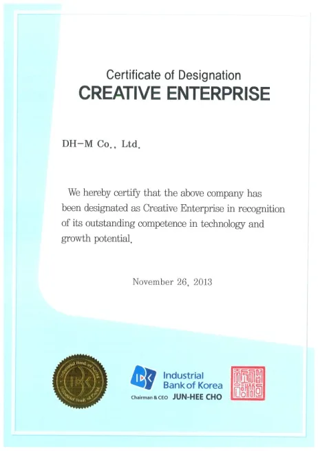 Certificate of Designation: Creative Enterprise scan